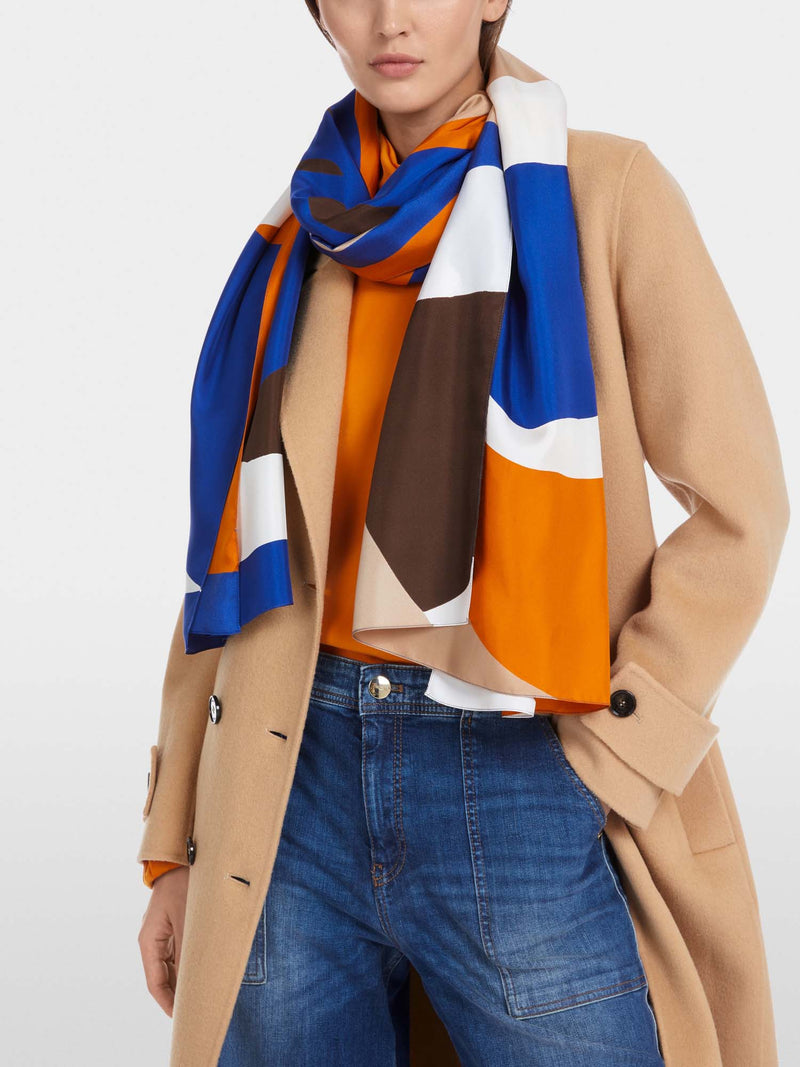 Marc Cain Striped Silk Scarf