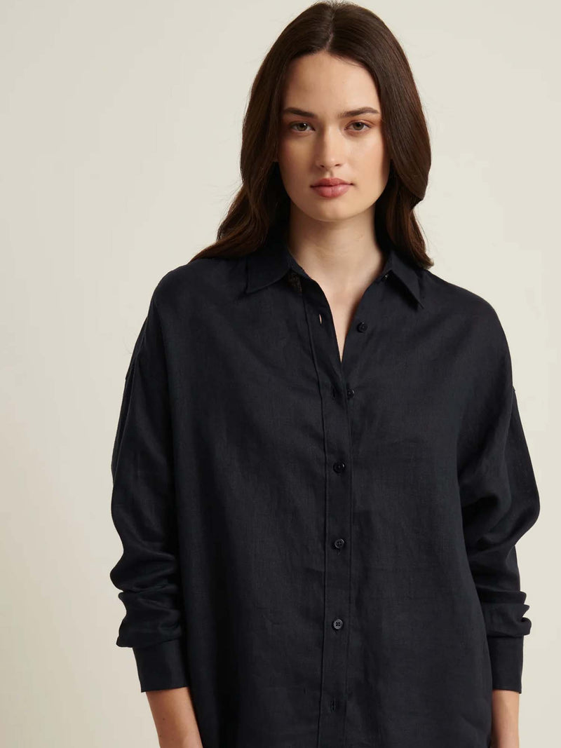 Patrick Assaraf Linen Boyfriend Shirt