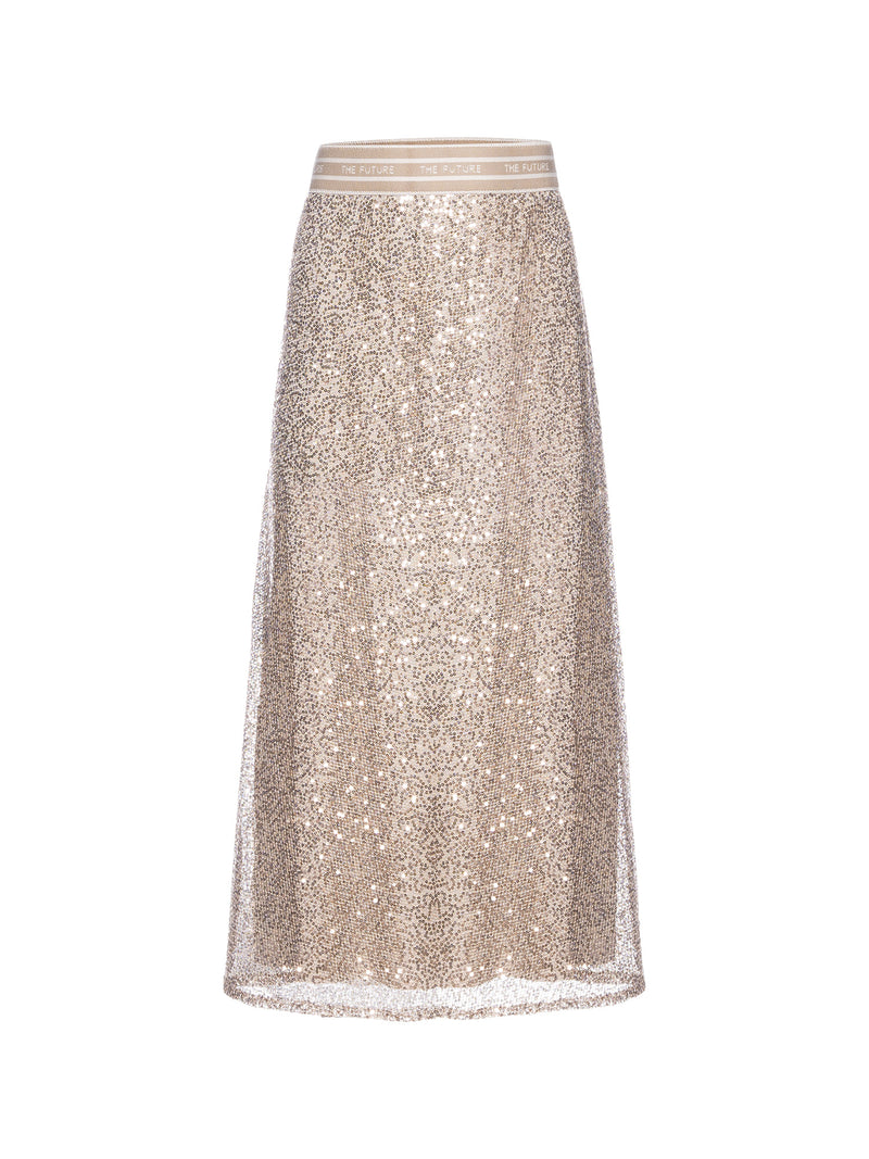 Gold sequin skirt 50s hot sale