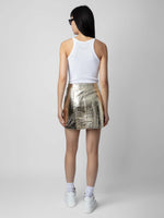 Zadig &amp; Voltaire Jinette Metallic Leather Mini Skirt