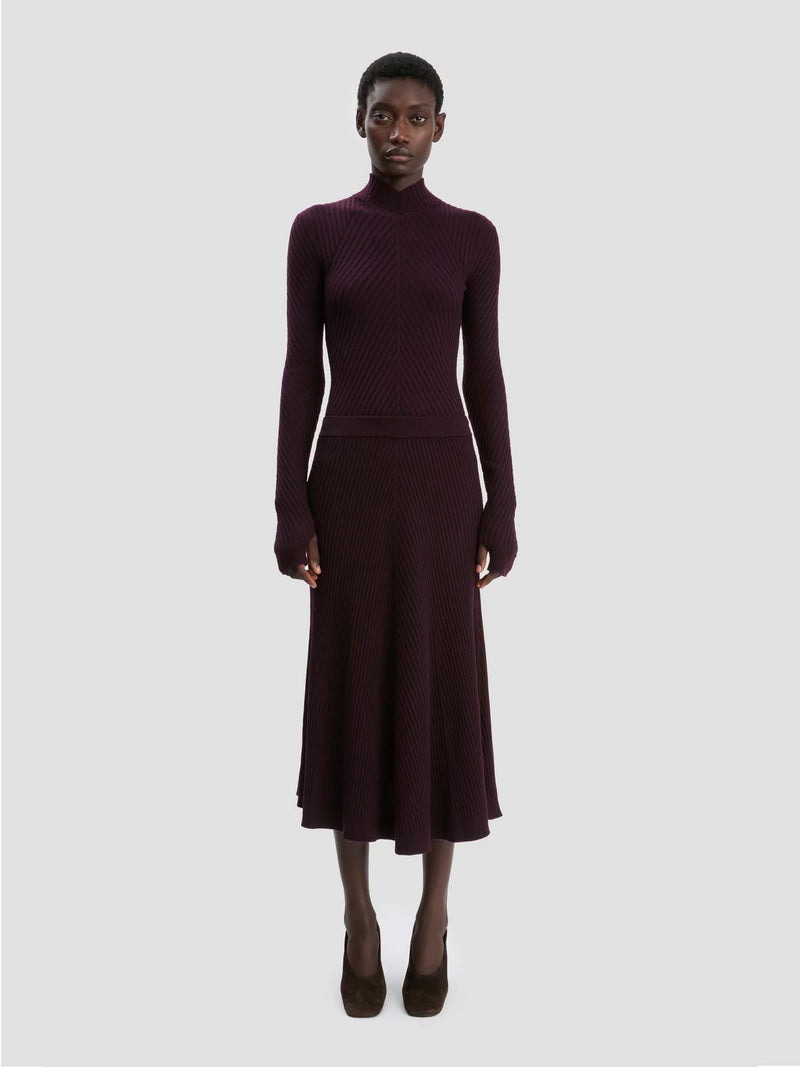 Victoria Beckham Ribbed Midi Skirt