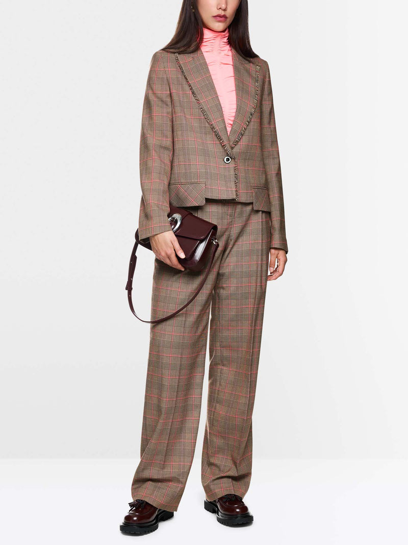 Marc Cain Classic Checked Blazer with Fringes