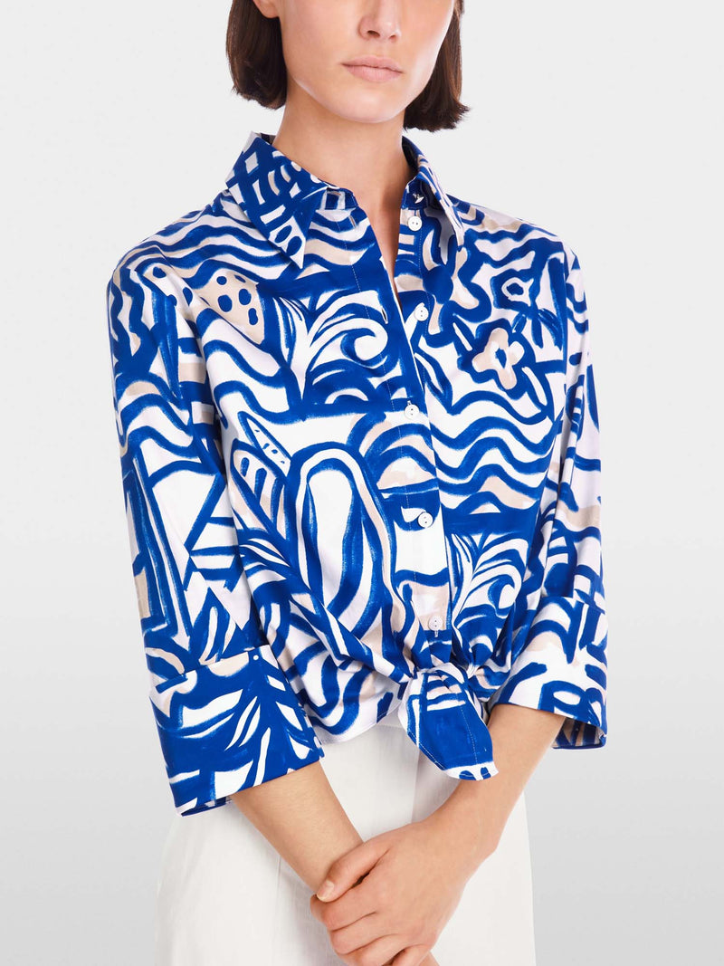 Marc Cain Cropped Blouse with Tie Detail