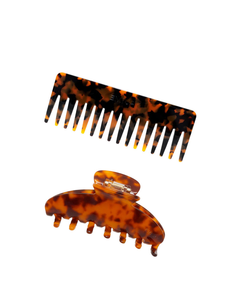 Emi Jay Detangling Comb + Effing Claw Clip Set