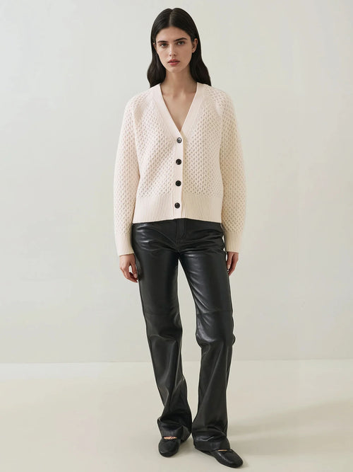 Patrick Assaraf Waffle Stitch Raglan Cardigan