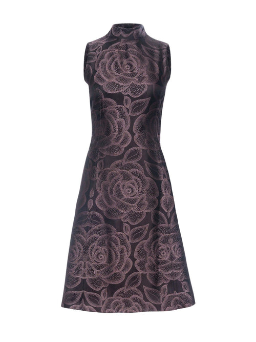 Mi Jong Lee Rose Dot Jacquard Short Dress