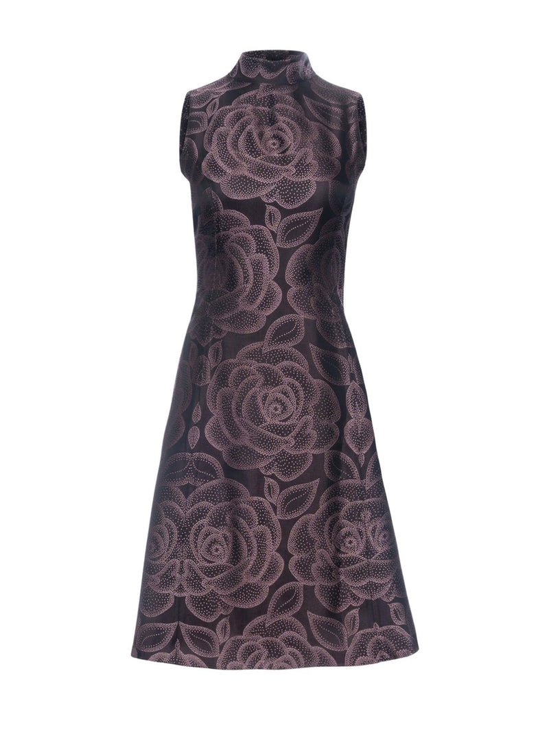 Mi Jong Lee Rose Dot Jacquard Short Dress