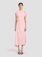 Victoria Beckham Drape Sleeve Midi Dress