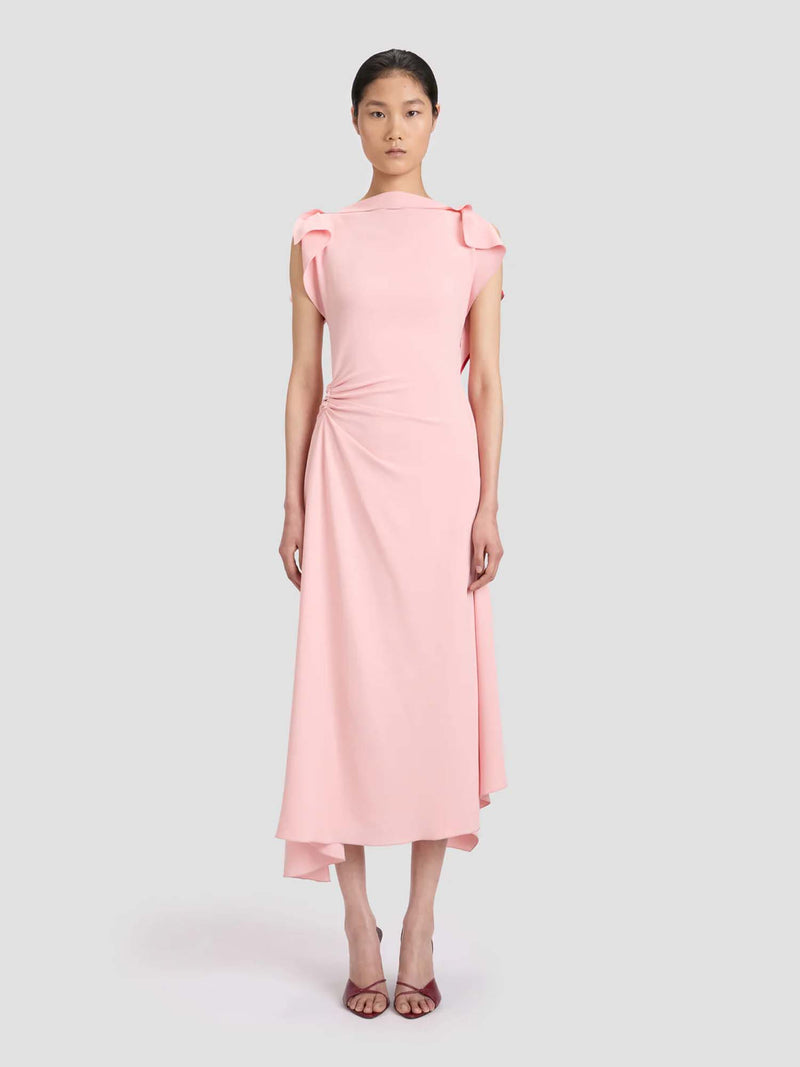 Victoria Beckham Drape Sleeve Midi Dress