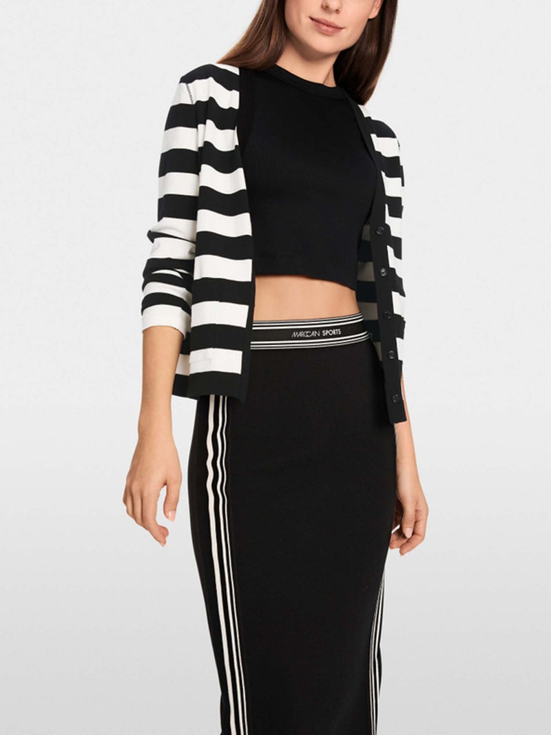 Marc Cain Additions "Rethink Together" Striped Cardigan