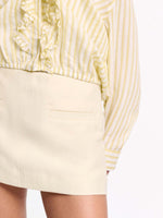 Dorothee Schumacher Cool Stripe Blouse with Ruffle