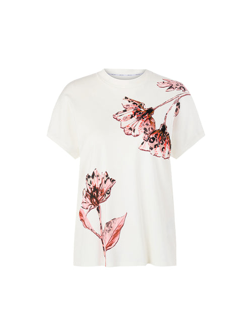 Marc Cain Floral T-shirt with Pearl Details