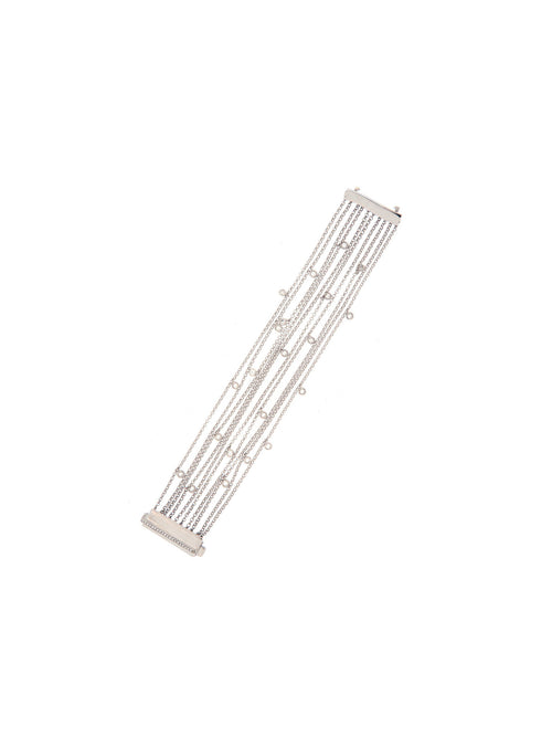 Lincetto Gioielli Chain Bracelet with White Stones