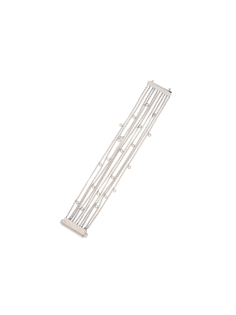 Lincetto Gioielli Chain Bracelet with White Stones