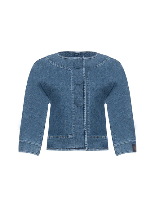 N&deg;21 Jean Jacket w. Large Button Detail