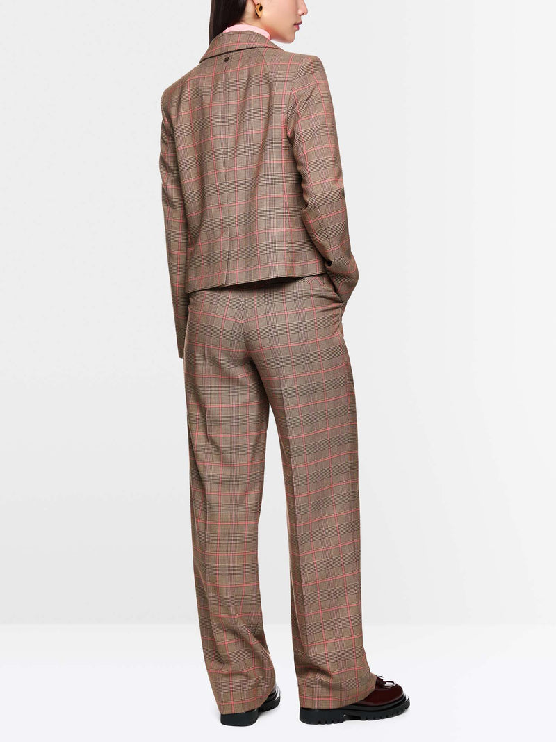 Marc Cain Classic Checked Blazer with Fringes