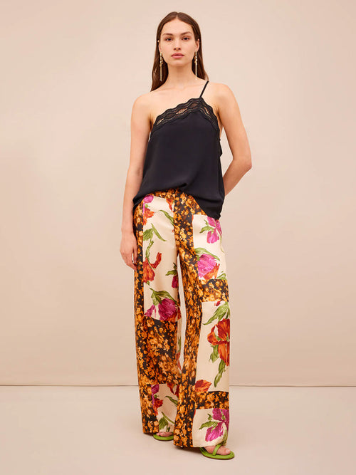 Erika Cavalleni Printed Silk Trousers