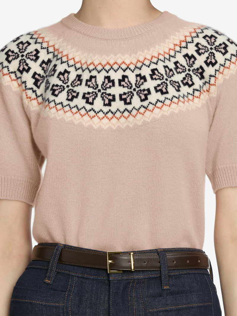 Frame The Short Sleeve Fairisle Sweater