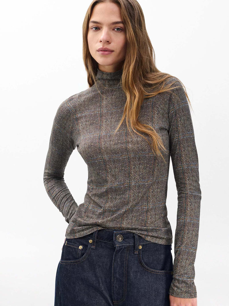 Rag &amp; Bone Shaw Panelled Long Sleeve Plaid Tee