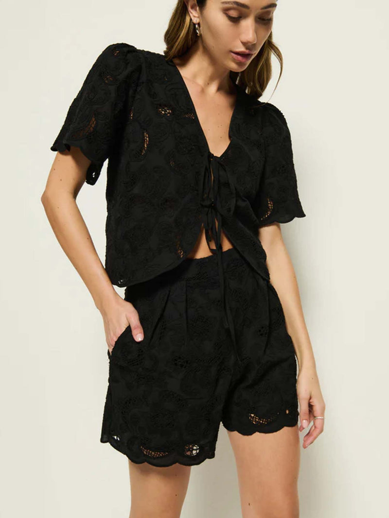 Nation Rosalyn Tie Front Top