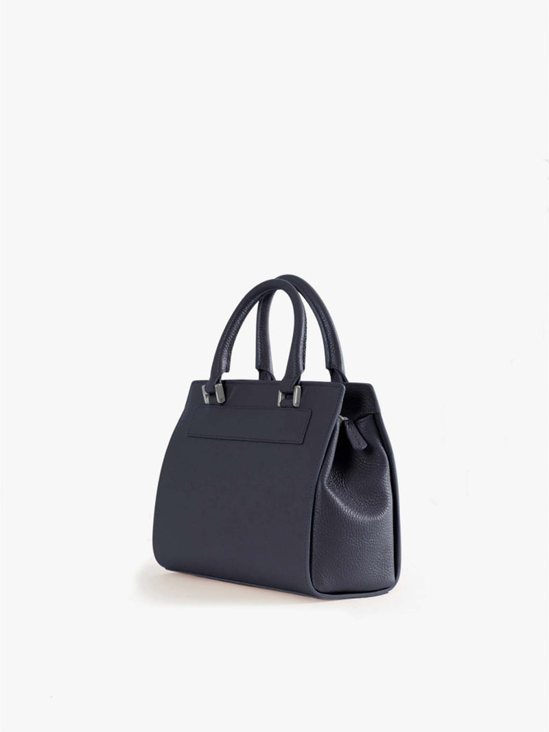 Cinzia Rocca Leather Structured Bag with Metal Closure