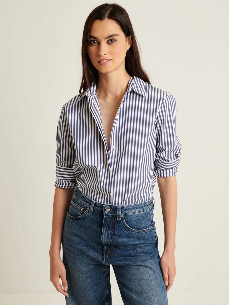 Patrick Assaraf Long Sleeve Striped Shirt