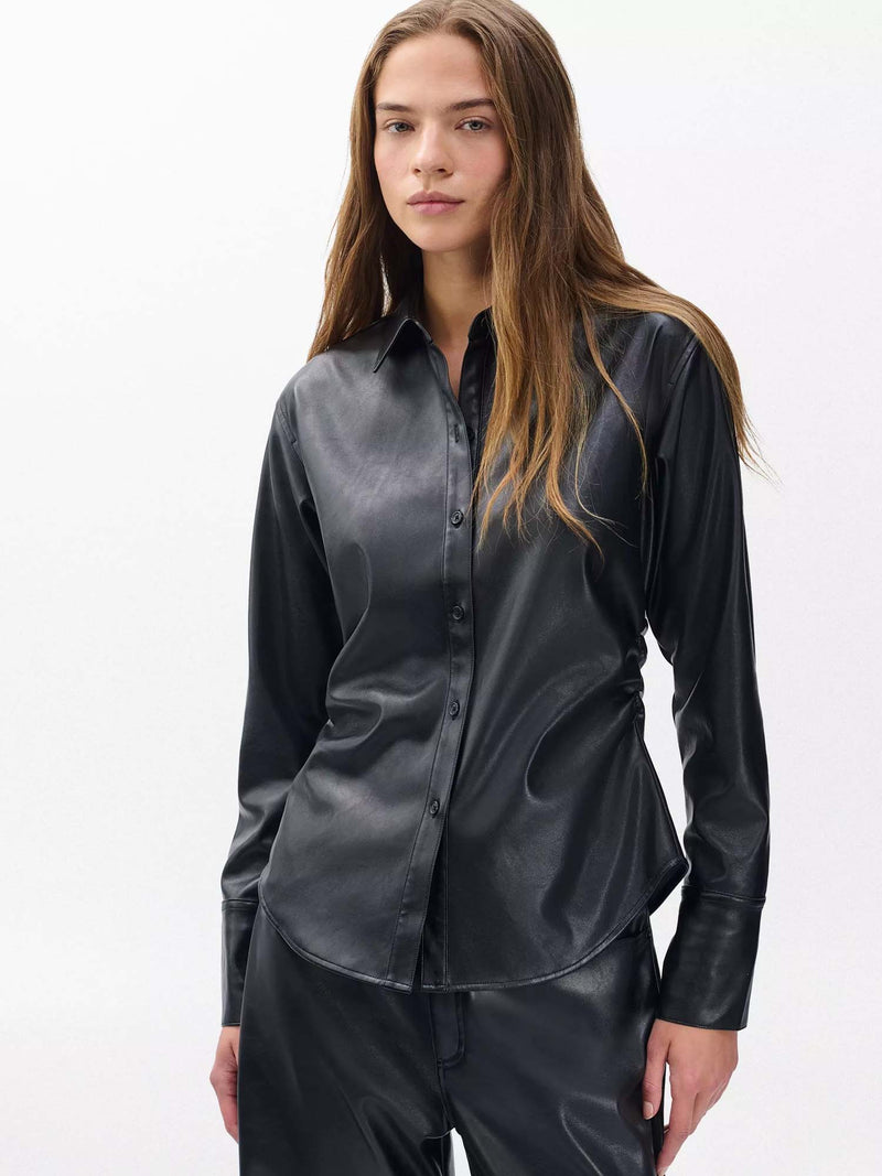 Rag &amp; Bone Leah Faux Leather Shirt