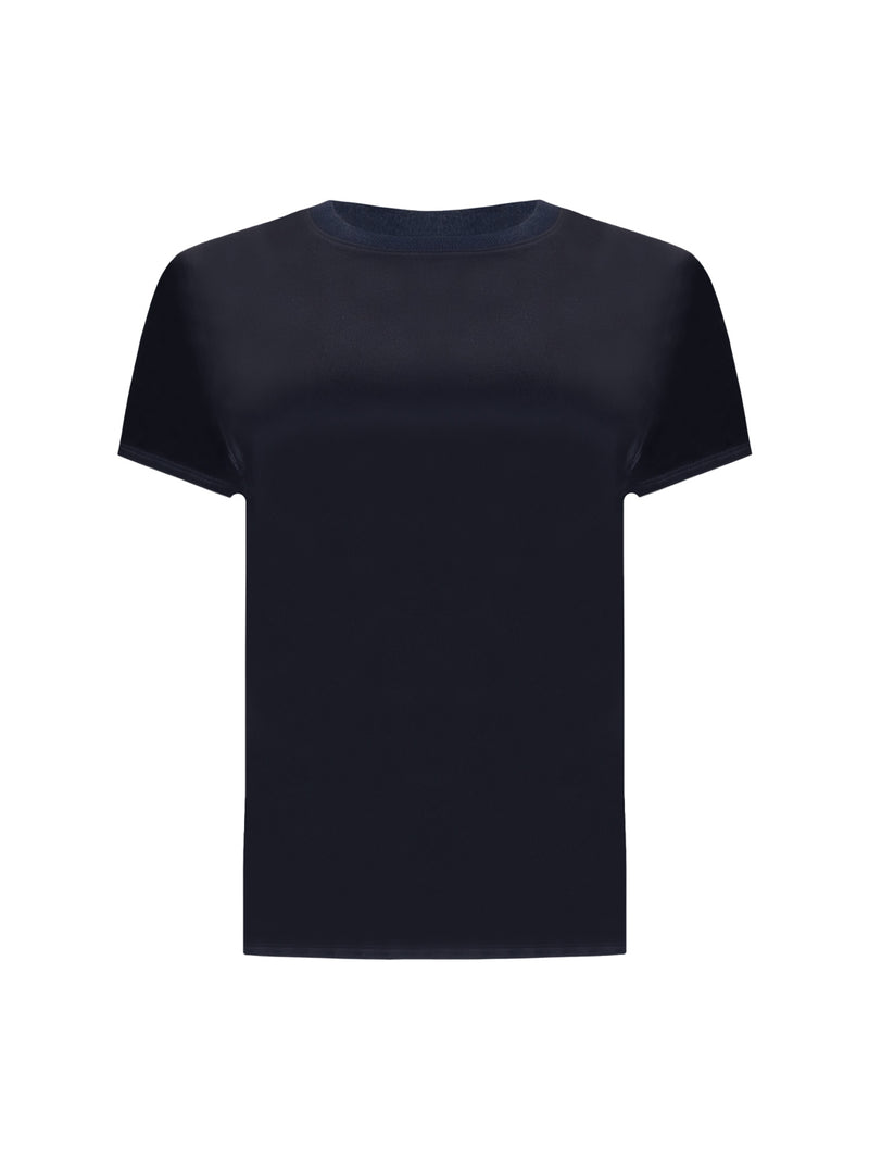 Patrick Assaraf Silk Satin Short Sleeve Tee