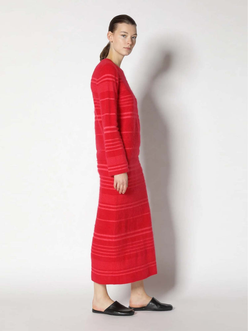 Sminfinity Furry Striped Maxi Skirt