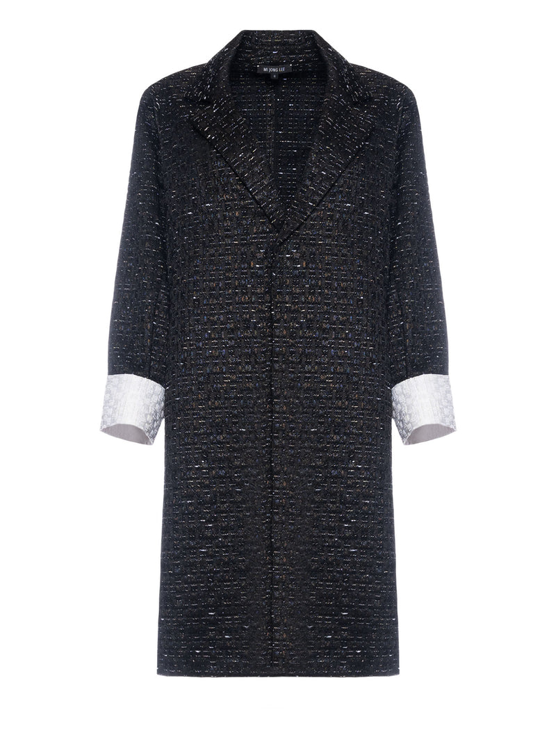 Mi Jong Lee Metallic Tweed Oversized Jacket