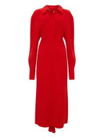 Victoria Beckham Long Sleeve Polo Collar Midi Dress