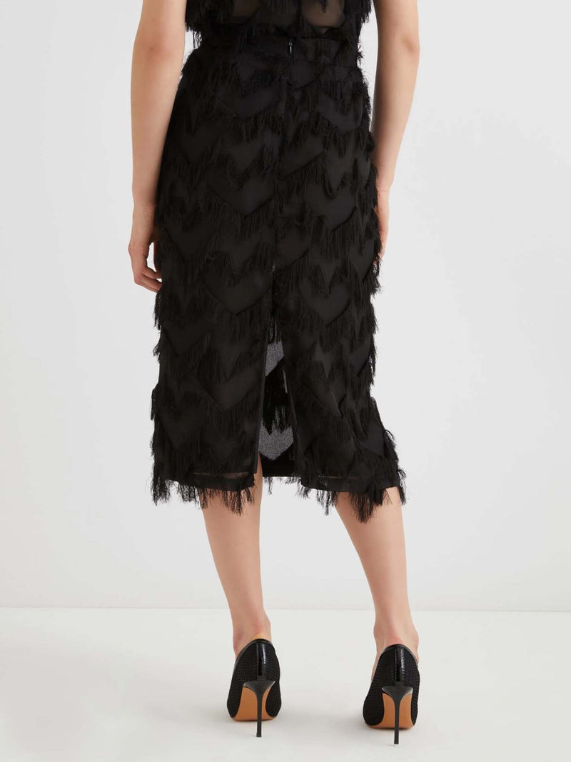 Marella Gattini2 Midi Fringe Detail Skirt