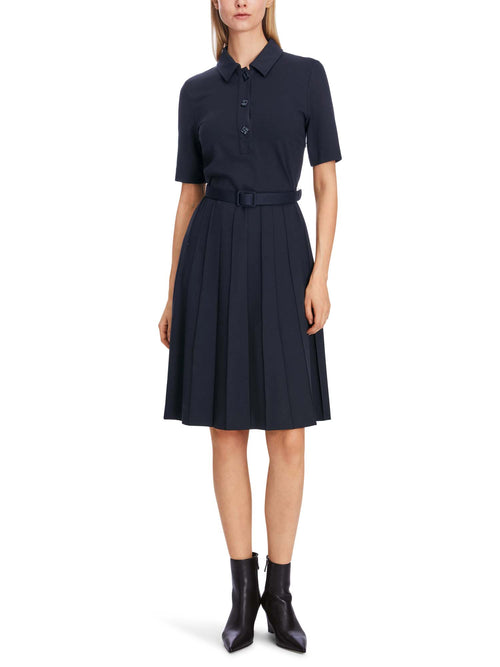 Marc Cain Polo Dress with Pleated Skirt