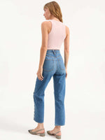 Veronica Beard Dylan High Rise Straight Studded Jean