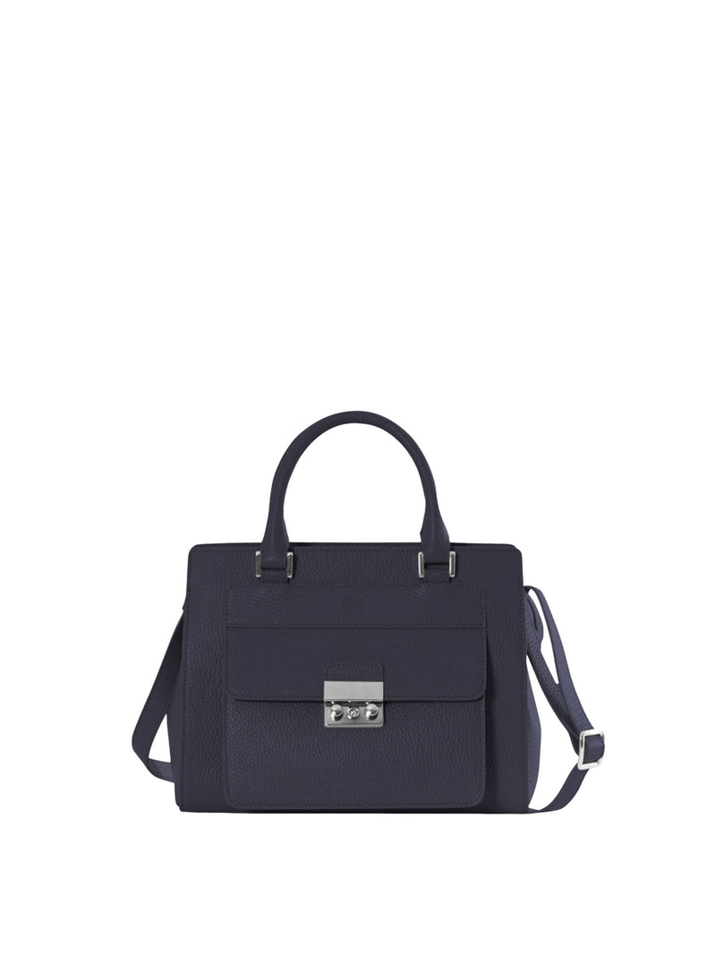 Cinzia Rocca Leather Structured Bag with Metal Closure