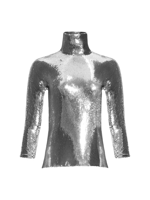 N&deg;21 3/4 Sleeve Matallic Top