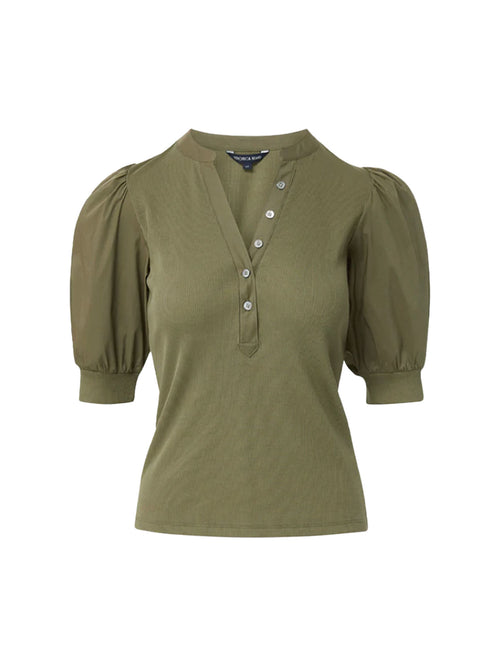 Veronica Beard Coralee Puffed Sleeve Top