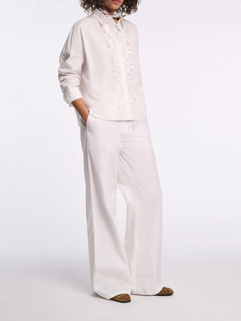 Dorothee Schumacher Poplin Power Blouse with Lace Detail