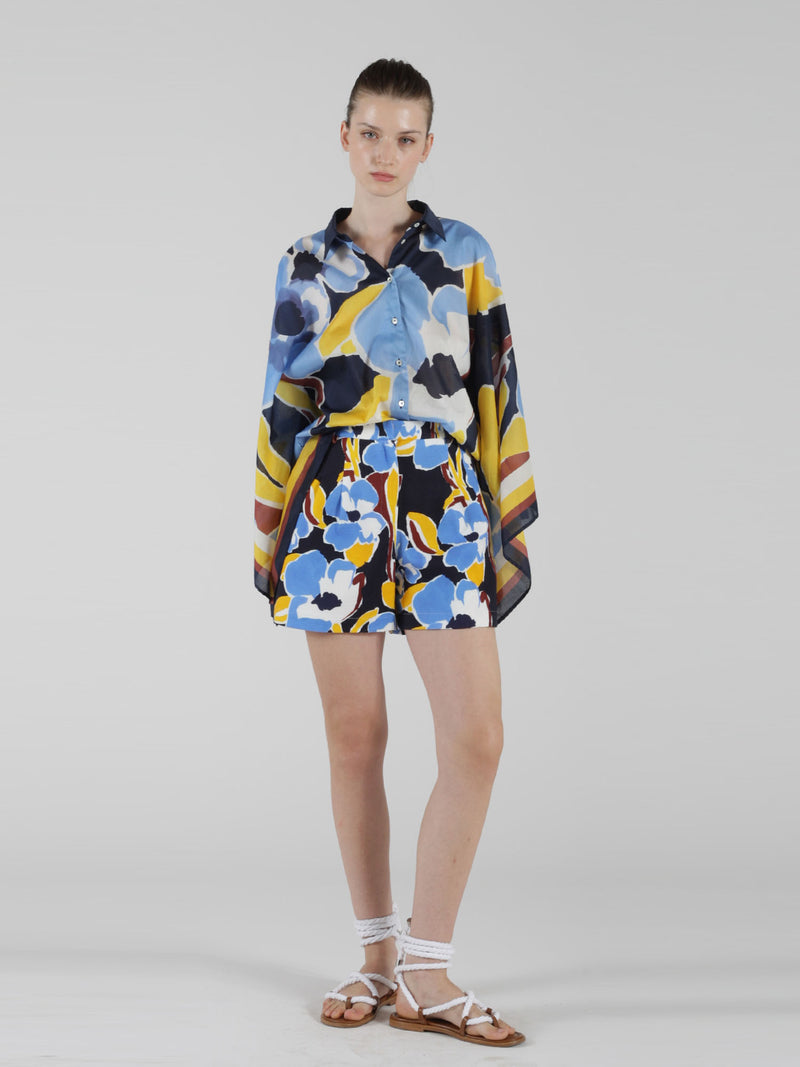 Sara Roka Sheena Printed Canvas Shorts