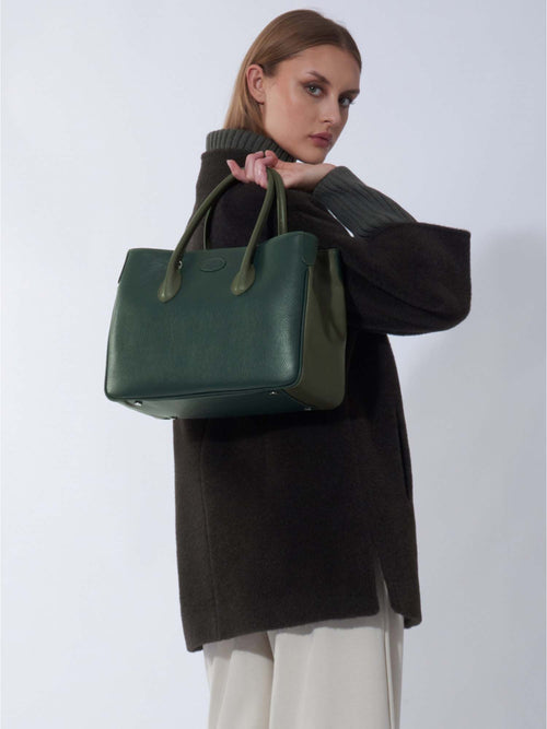 Cinzia Rocca Two Tone Leather Tote Bag