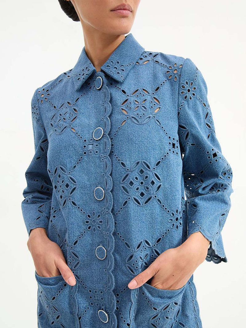Veronica Beard Erilyn Eyelet Shirt Dress