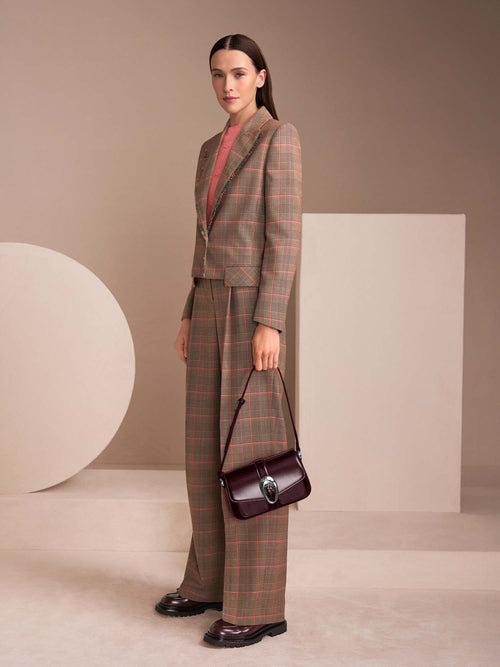Marc Cain Classic Checked Blazer with Fringes