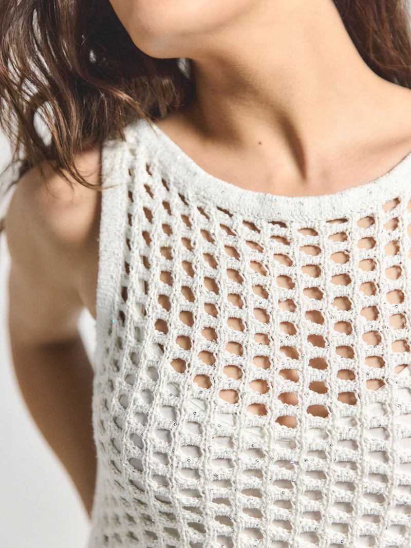 derek lam crochet dress NWOT Derek Lam 10 Crosby Womens cream crochet knit ruffle hem maxi dress Sz S