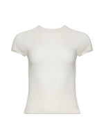 Patrick Assaraf Merino Rib Cap Sleeve T-Shirt