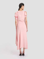 Victoria Beckham Drape Sleeve Midi Dress