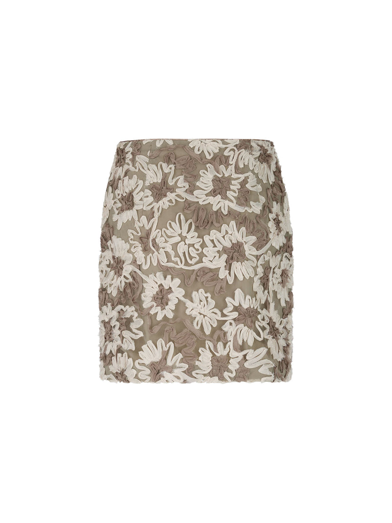 Marc Cain 3D Floral Patterned Mini Skirt