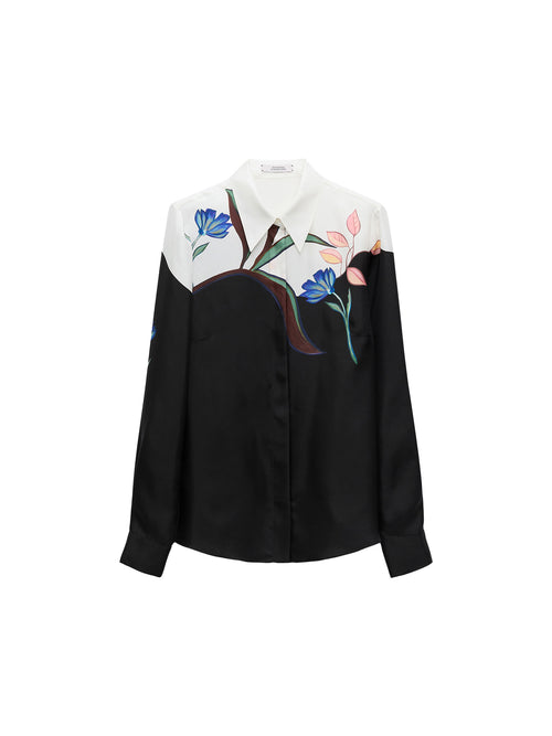 Dorothee Schumacher Seductive Bloom Silk Twill Blouse