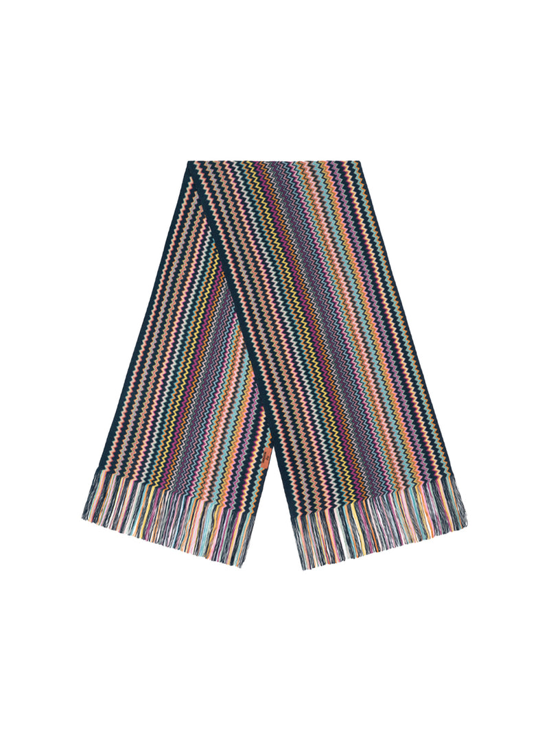 Missoni Scarf with Wave Pattern and Fringes