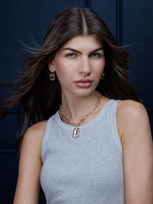 Rebekah Price Sabrina Light Rose Crystal Necklace