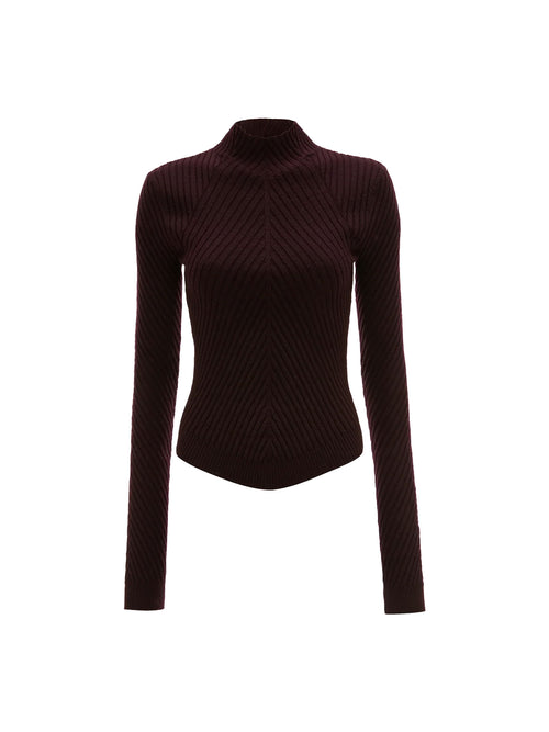 Victoria Beckham Ribbed Long Sleeve Polo